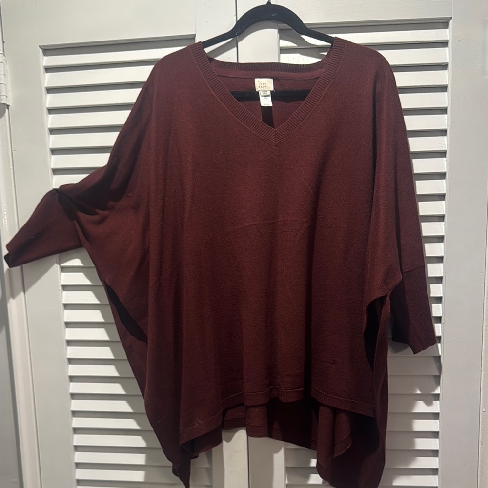 Burgundy V-Neck Sweater